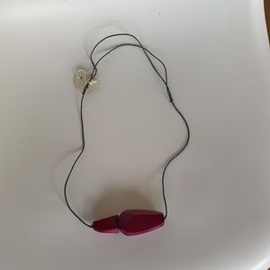 Elk the Label fuchsia wood adjustable necklace